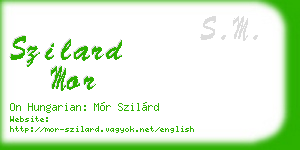 szilard mor business card